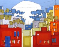 Salman Farooqi, 24 x 30 Inch, Acrylic on Canvas, Cityscape Painting, AC-SF-232